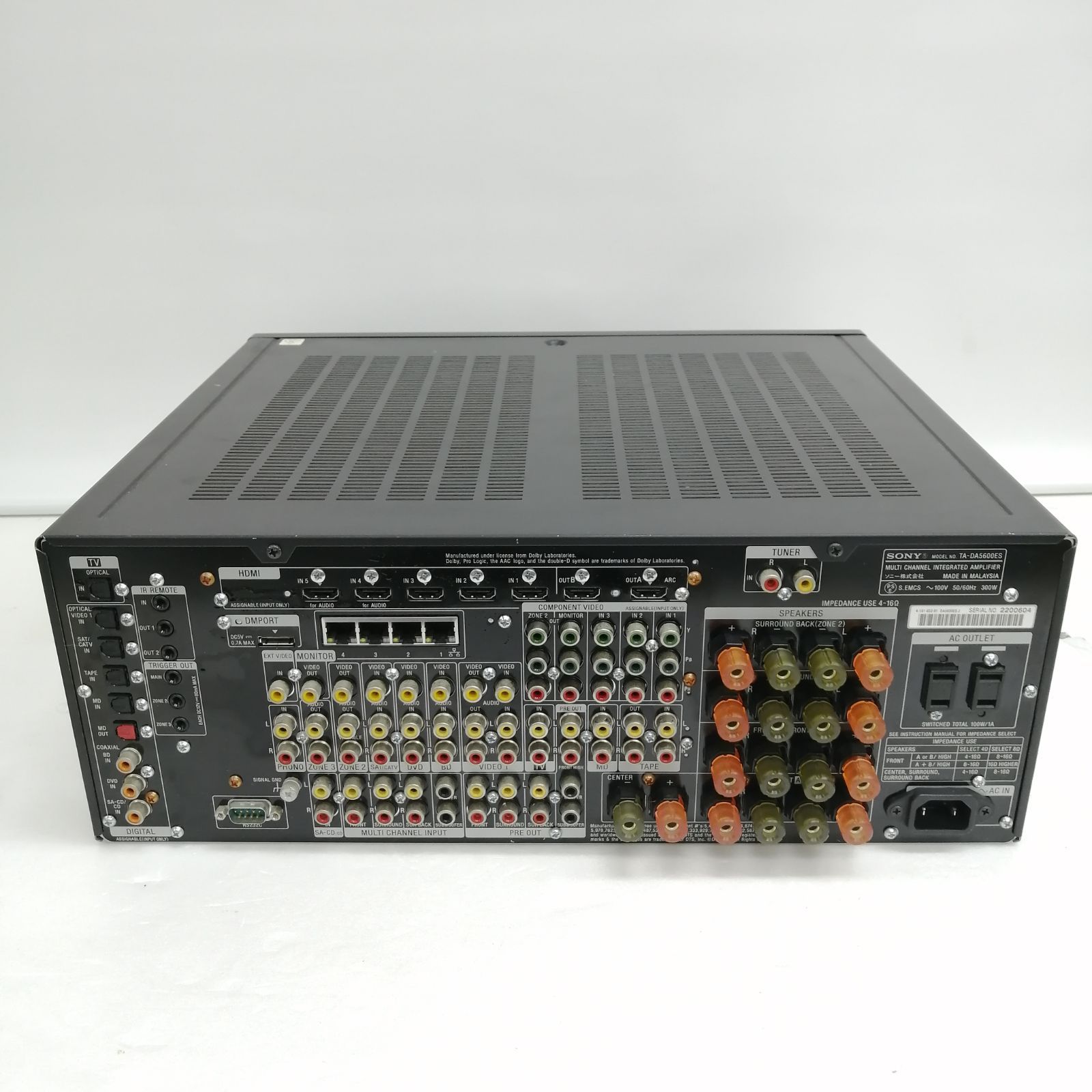 動作品】SONY AVアンプ TA-DA5600ES - メルカリ