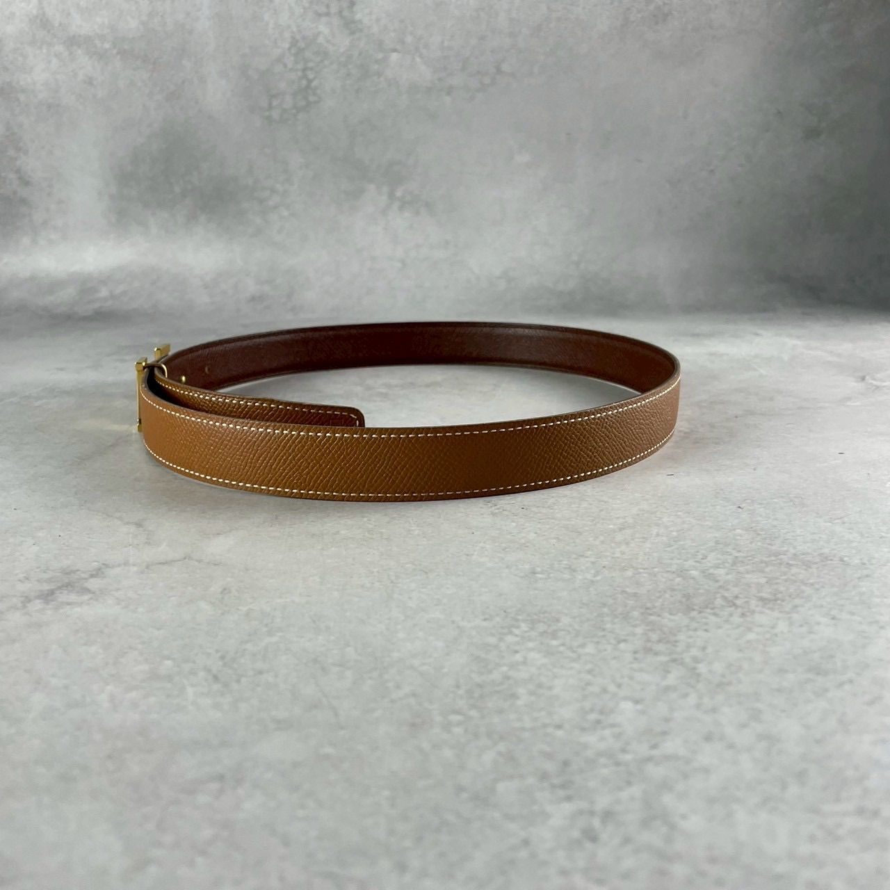 HERMES エルメス Hベルト コンスタンス レザー ゴールド金具 ブラウン