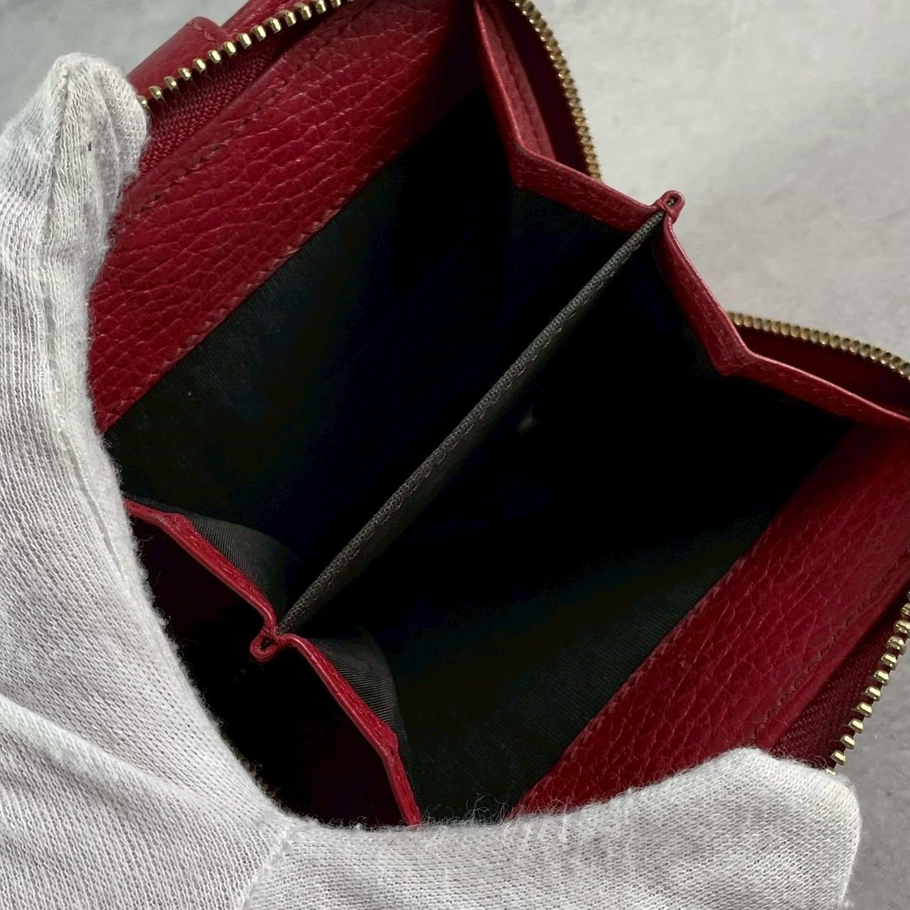 グッチ 折り財布 GGキャンバス GG ラウンドファスナー コンパクト レッド GUCCI グッチ GGキャンバス 折り財布 コンパクトウォレット レザー