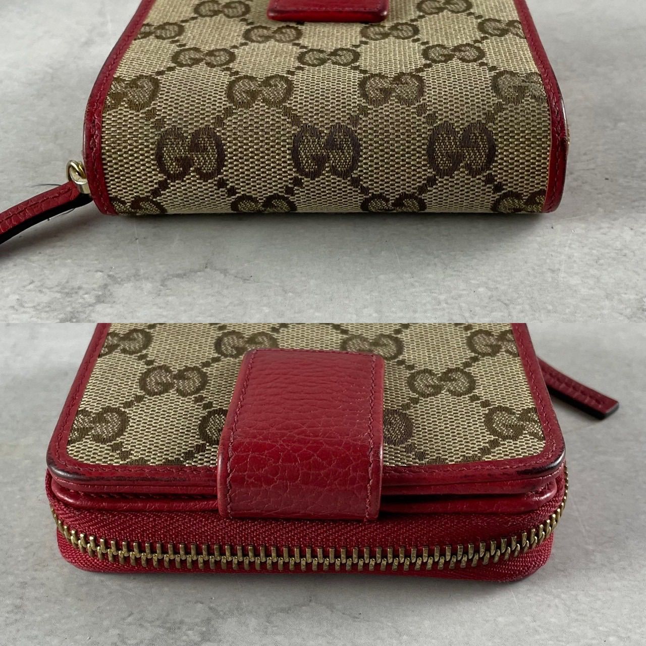 GUCCI グッチ GGキャンバス 折り財布 コンパクトウォレット レザー