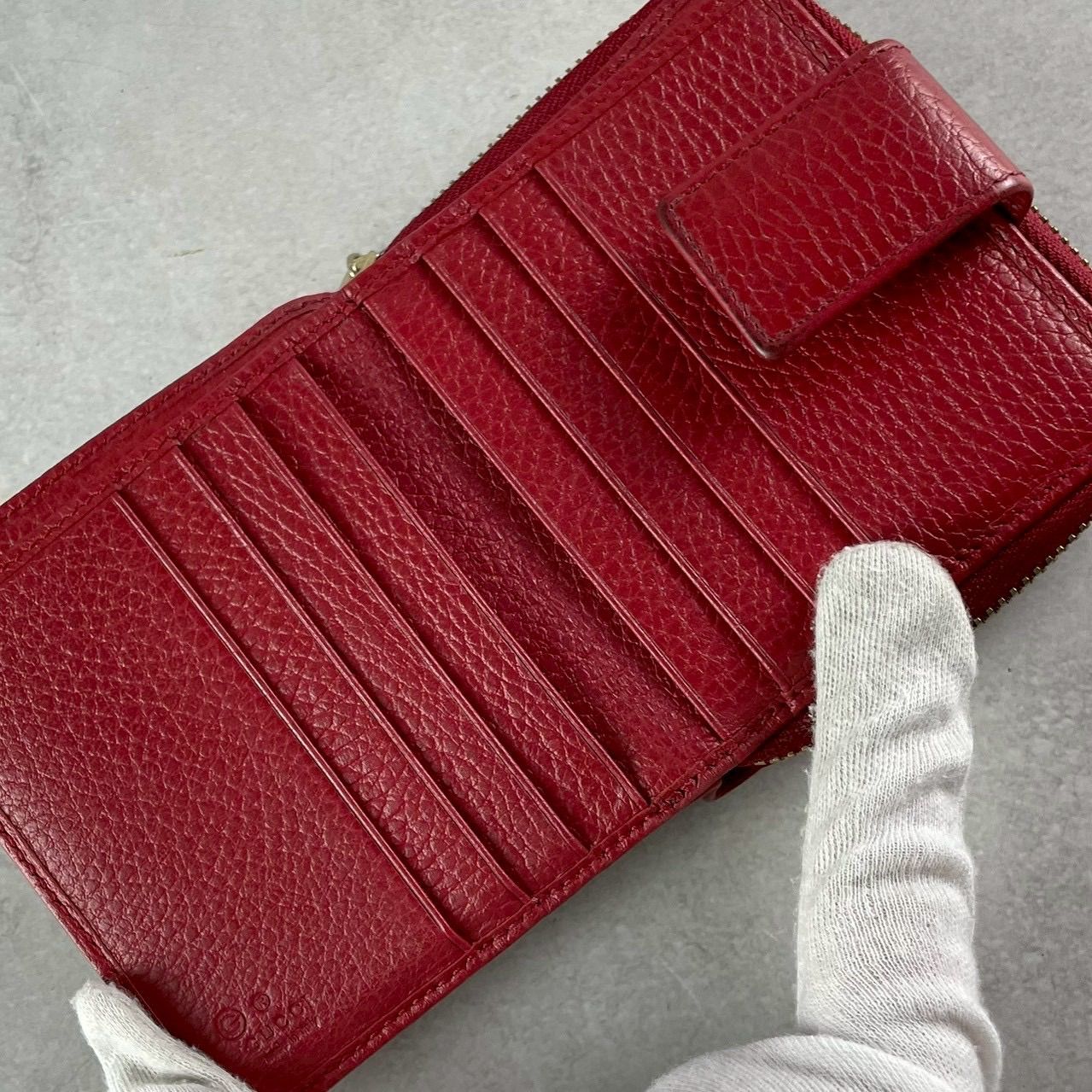 GUCCI 折り財布 コンパクトウォレット GGキャンバス レザー レッド GUCCI グッチ GGキャンバス 折り財布 コンパクトウォレット レザー