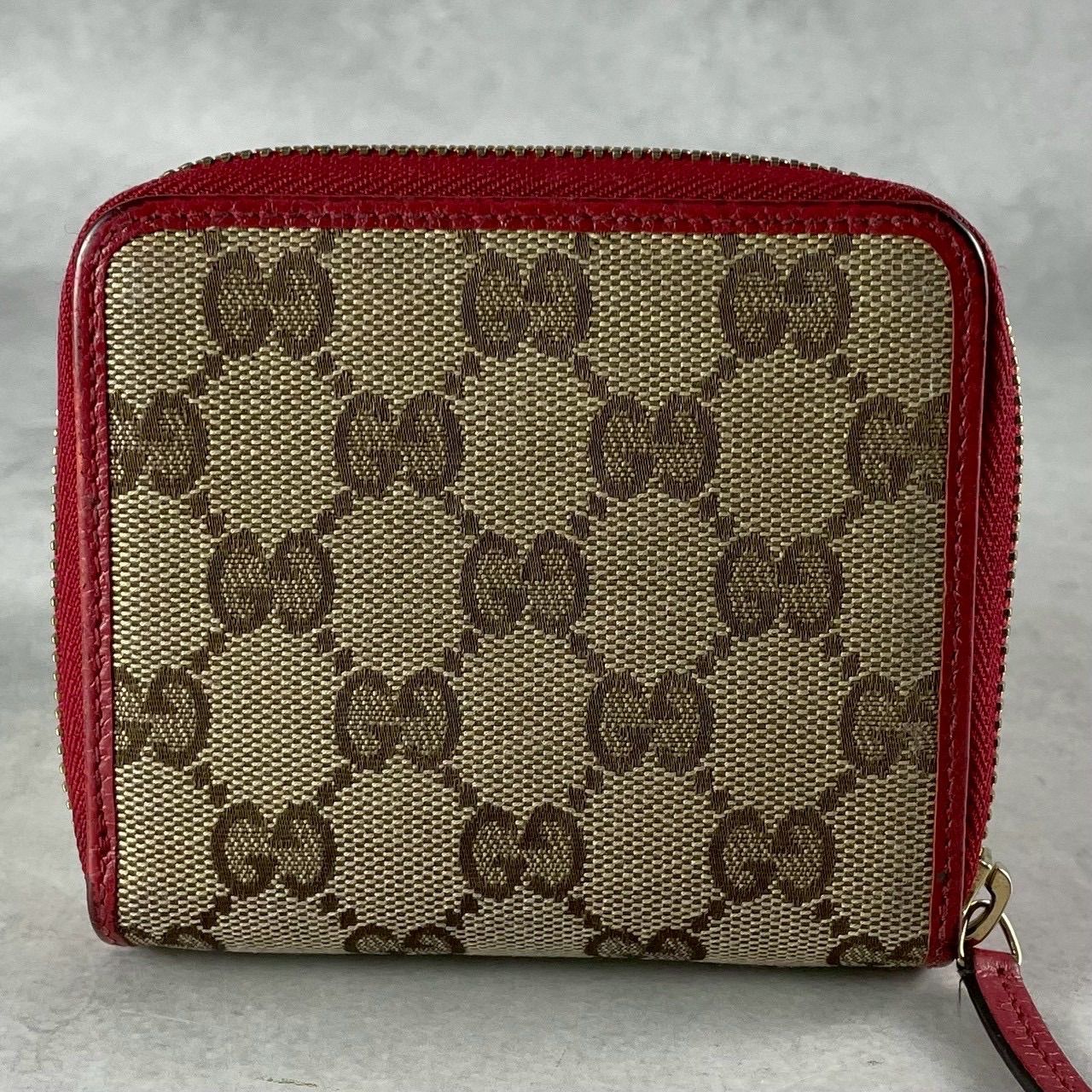 GUCCI グッチ GGキャンバス 折り財布 コンパクトウォレット レザー