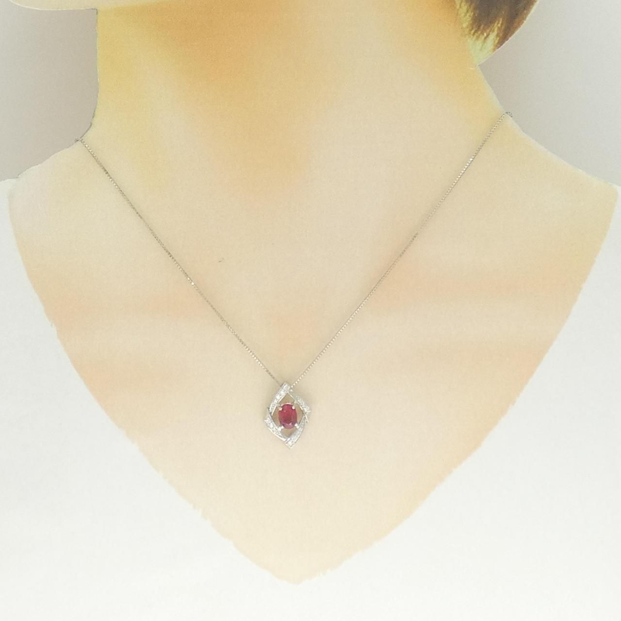 PT900/PT850 ルビー ネックレス 1.031CT - メルカリ