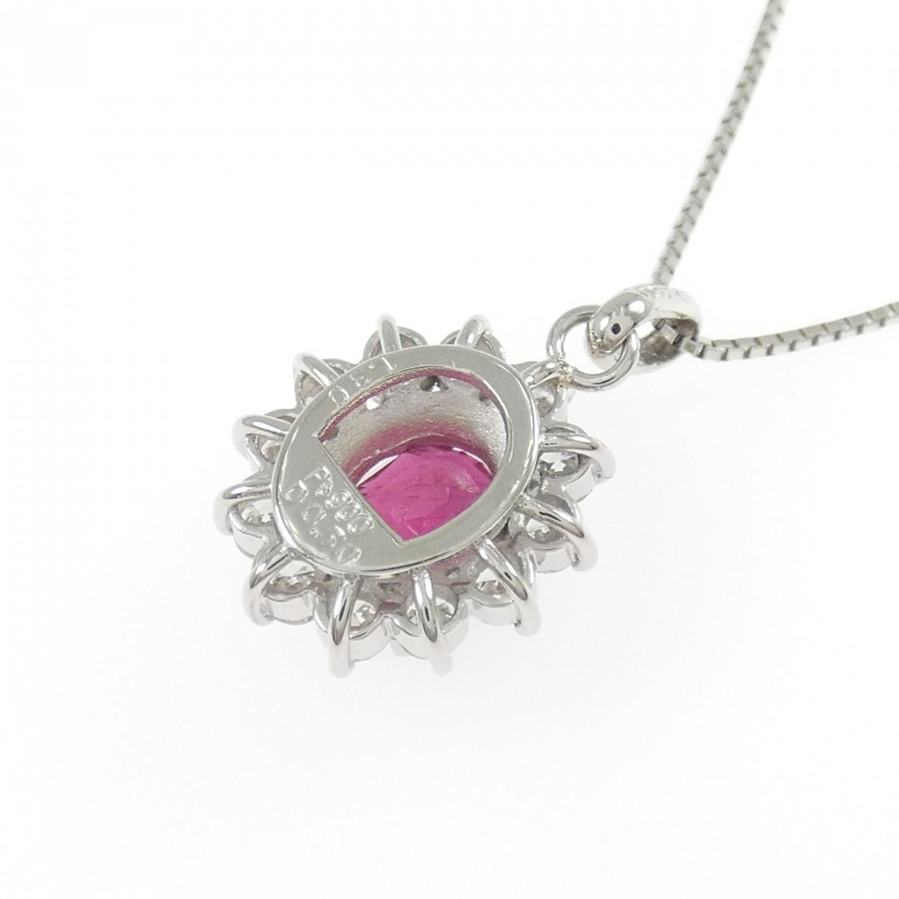 PT900/PT850 ルビー ネックレス 1.30CT - メルカリ