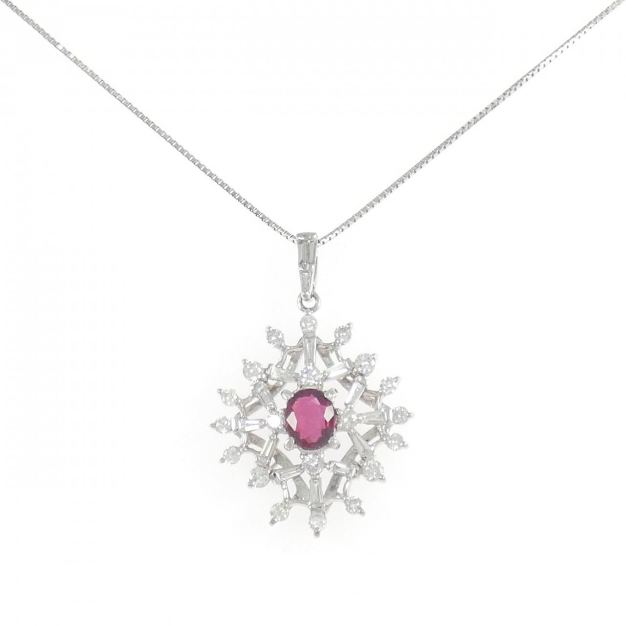 PT900/PT850 ルビー ネックレス 0.697CT - メルカリ