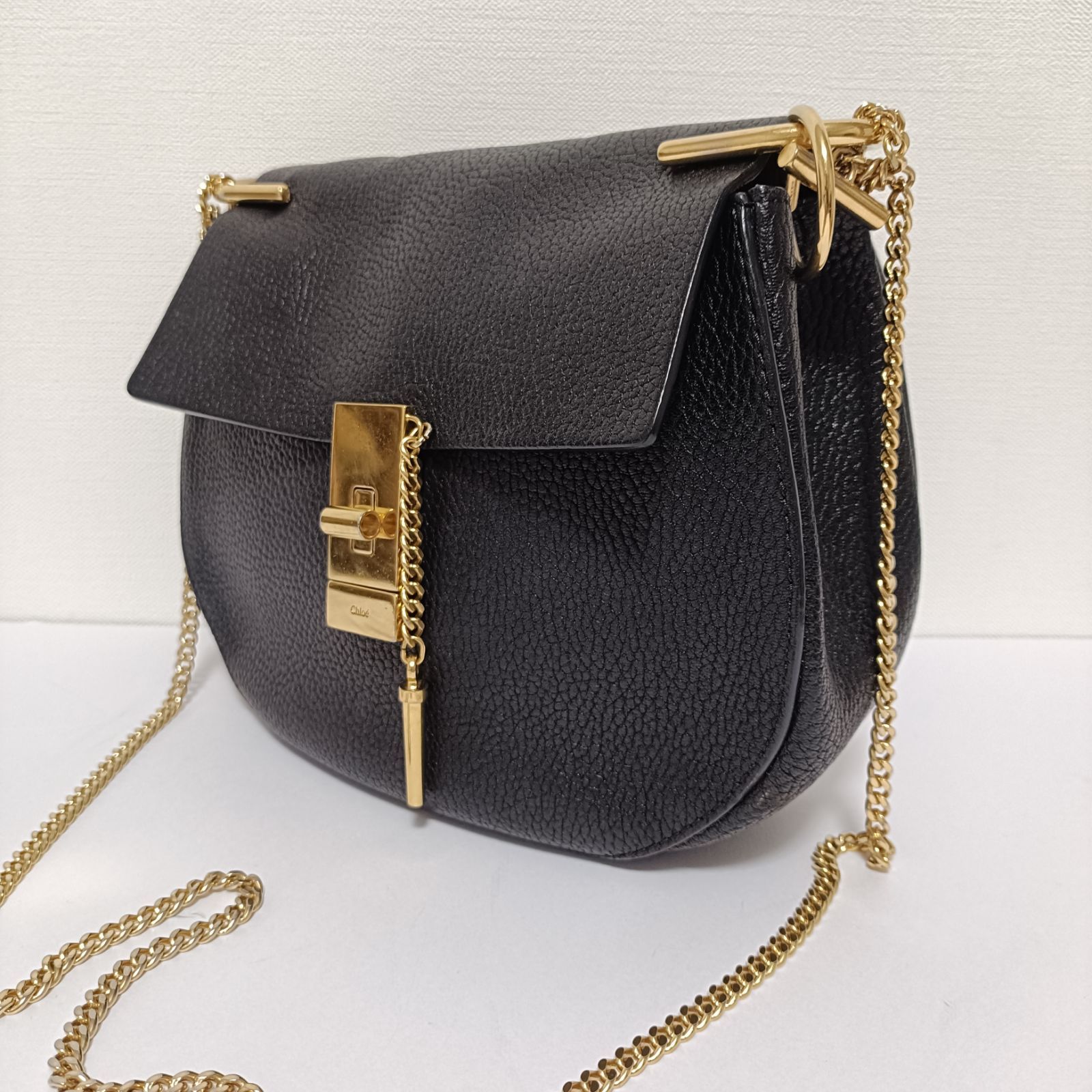 クロエ ドリュー チェーンショルダーバッグ レザー ブラック Chloé 