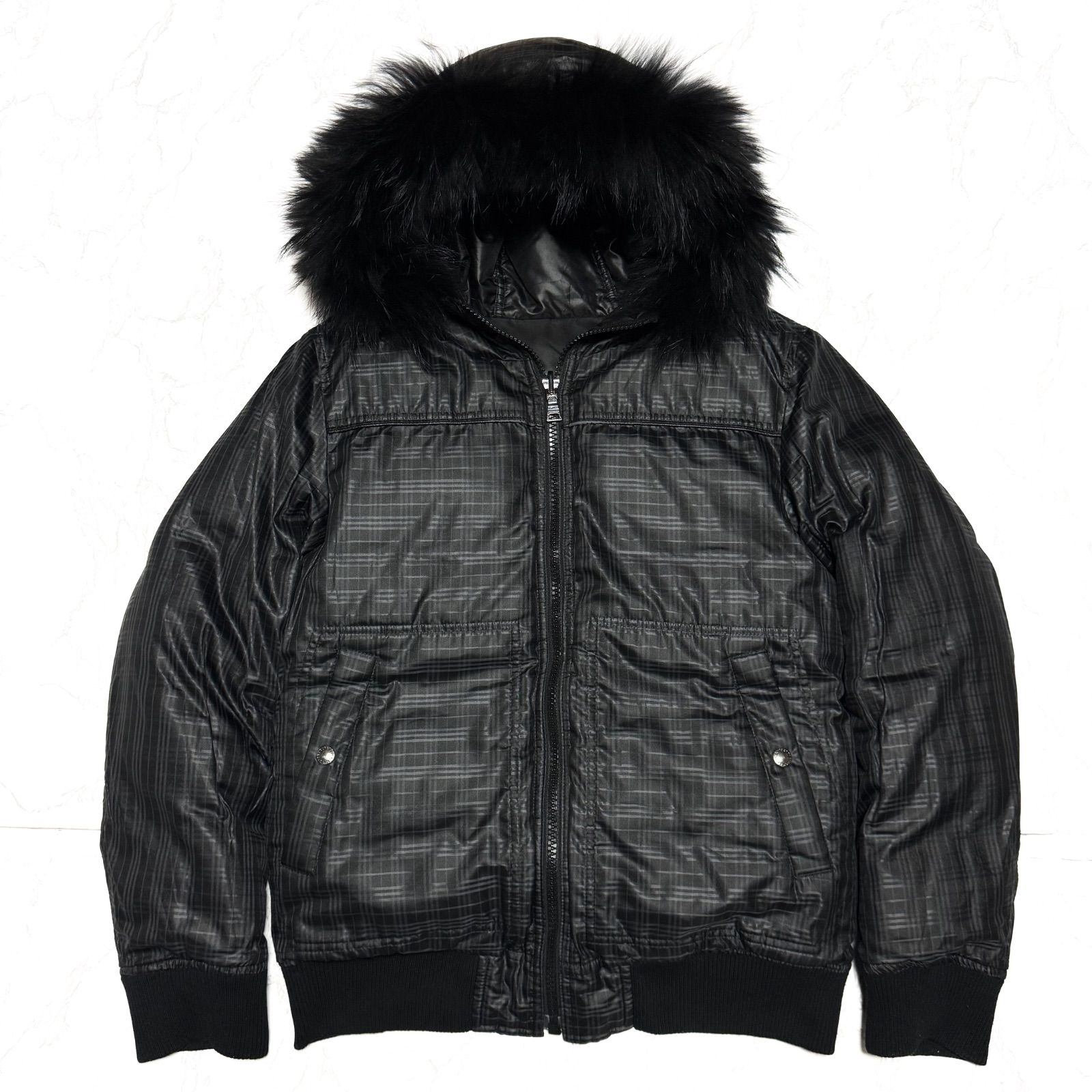 希少【BURBERRY BLACK LABEL バーバリーブラックレーベル】FUR DOWN