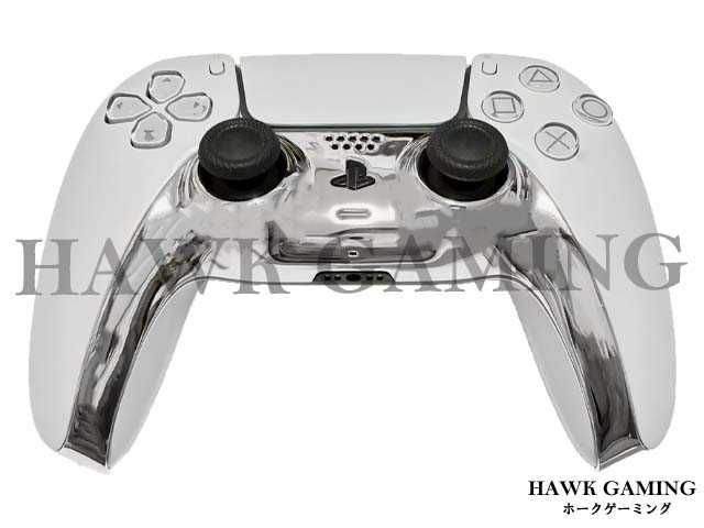 PS5 DualSense コントローラー シェル カバー メタリックシルバー 装飾