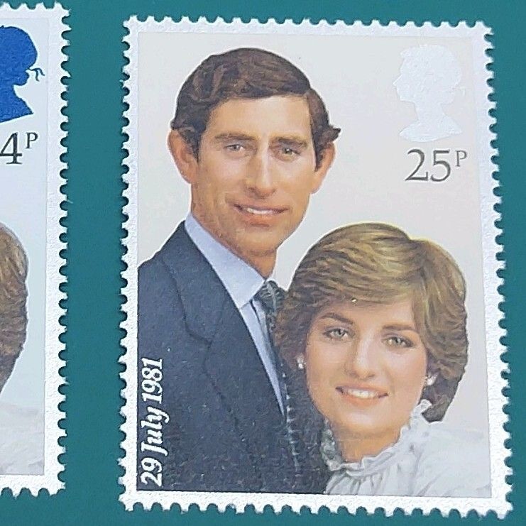 英国皇太子チャールズ＆ダイアナ妃 ご成婚記念切手 外国切手 未使用2点