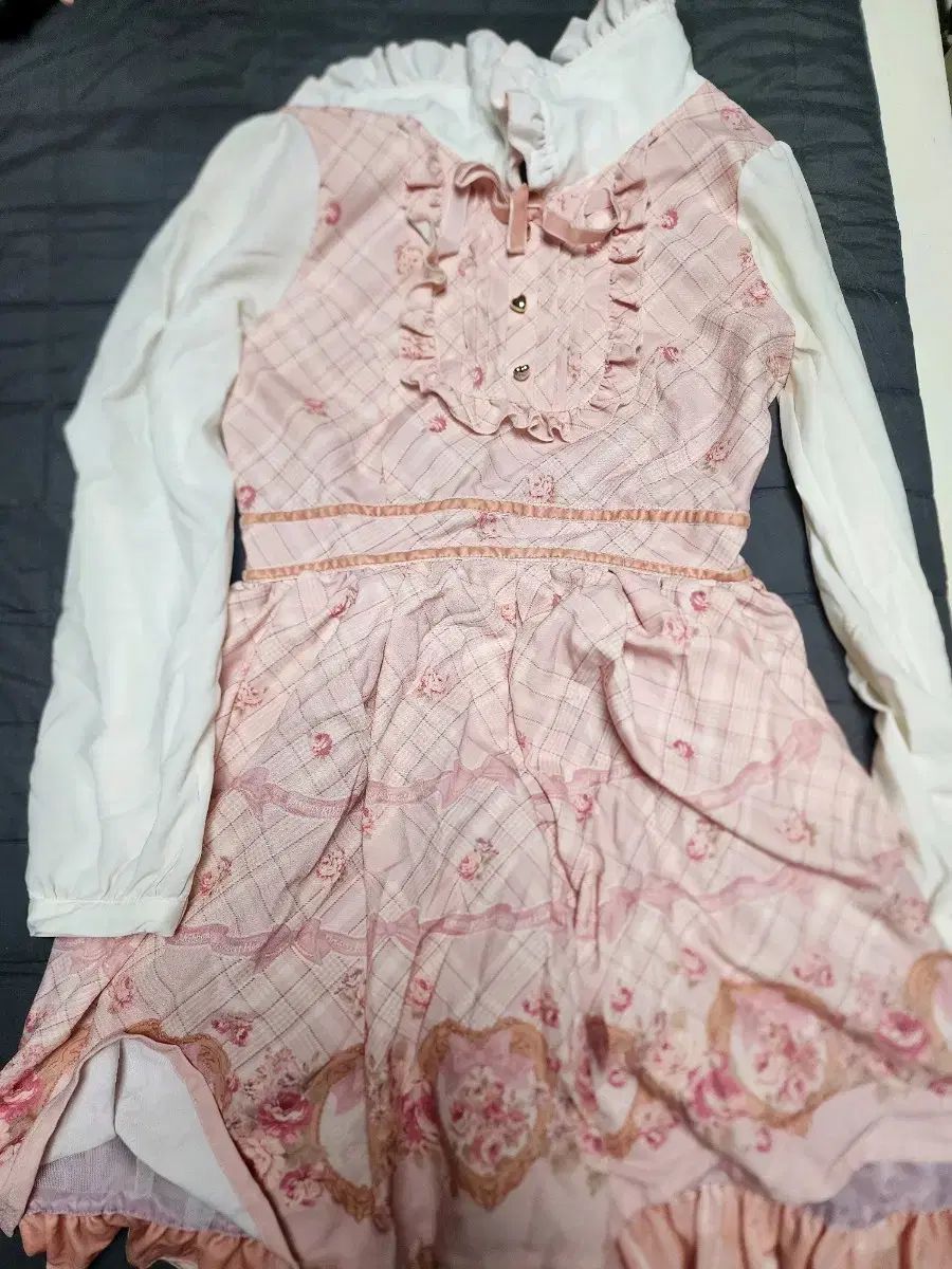 リズリサ ハート フレーム チェック柄 ONE PIECE FREEサイズ - メルカリ