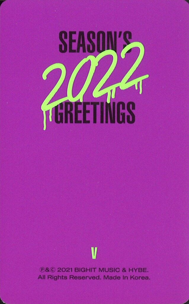 BTS 2022 SEASON'S GREETINGS V トレーディングカード - メルカリ