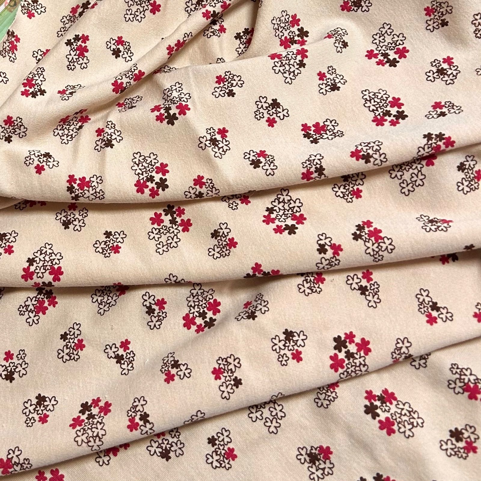 小花柄　裏毛ニット 小花柄ミニ裏毛ニット生地 - メルカリ