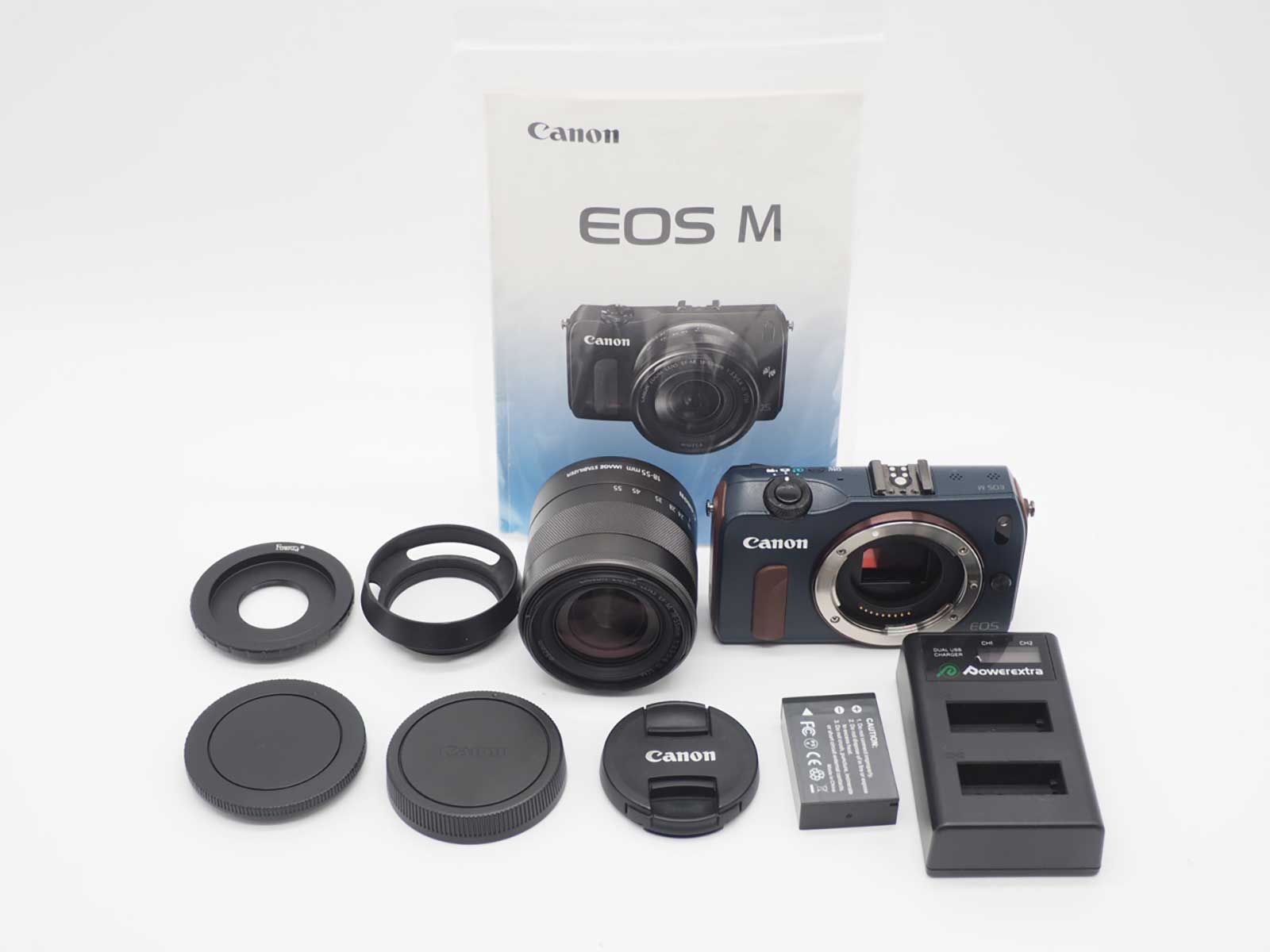 キャノン Canon EOS M Mirrorless Digital Camera Blue 18-55mm Lens