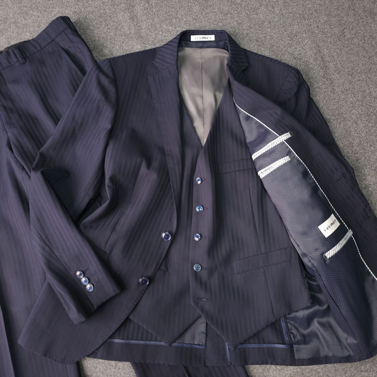 青木AOKI】LES MUES レミュー ウール 毛 スリーピース セットアップ