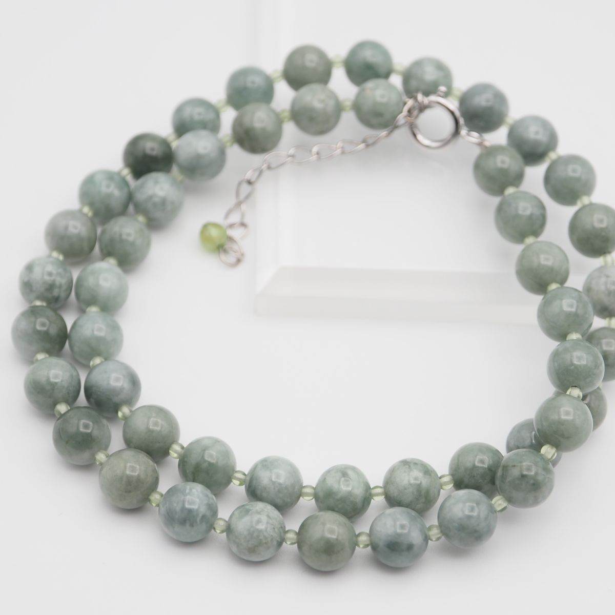 M053 グリーンストーン STERLING刻印 ネックレス デザイン シルバー