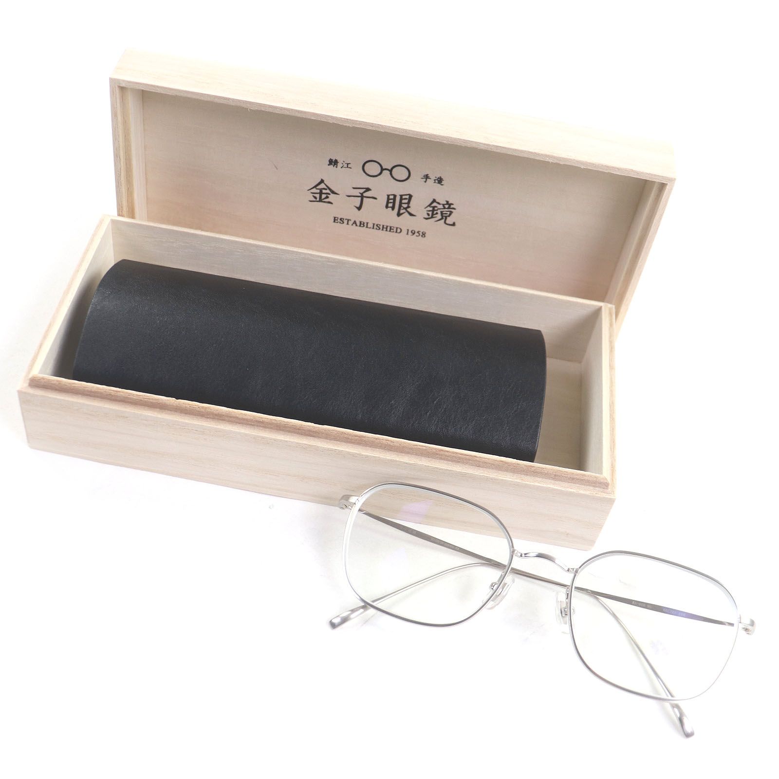 極美品□金子眼鏡 カネコガンキョウ KS-016 スクエア メガネ 眼鏡 アイ