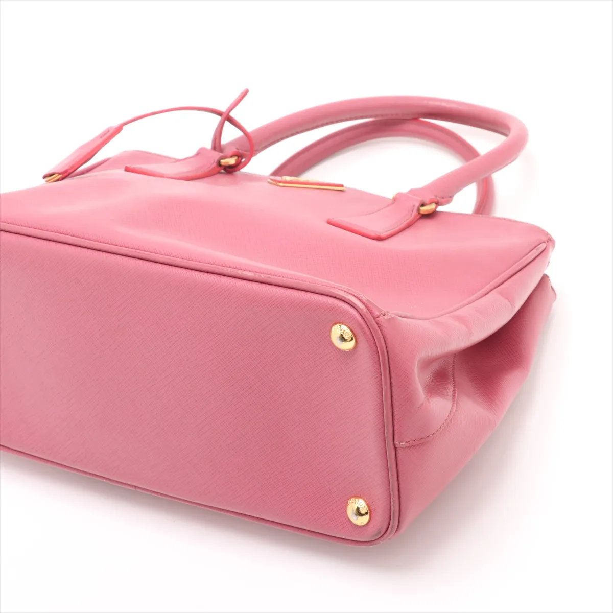 プラダ ガレリア トートバッグ ショルダー 2way サフィアーノ ピンク 美品 プラダ サフィアーノ ガレリア レザー 2WAY ハンドバッグ 斜め