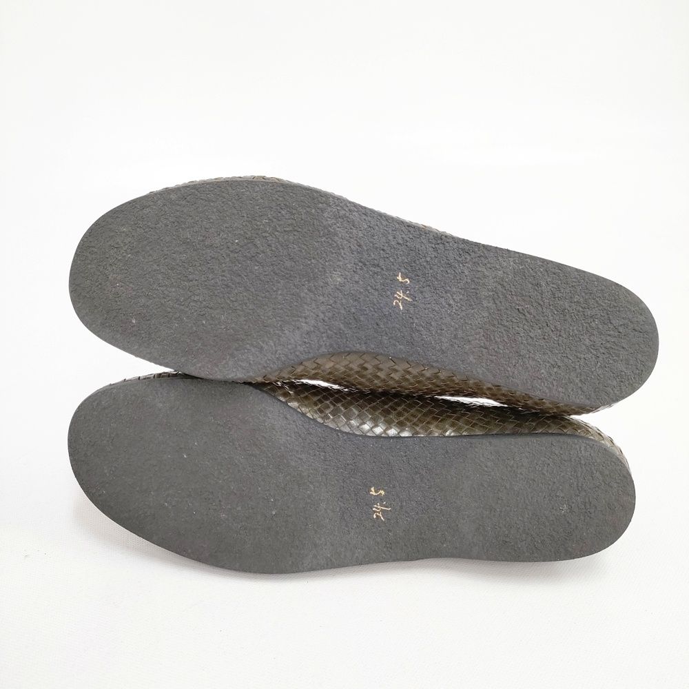 JURGEN LEHL メッシュ 24.5cm シューズ・靴 カーキ レディース