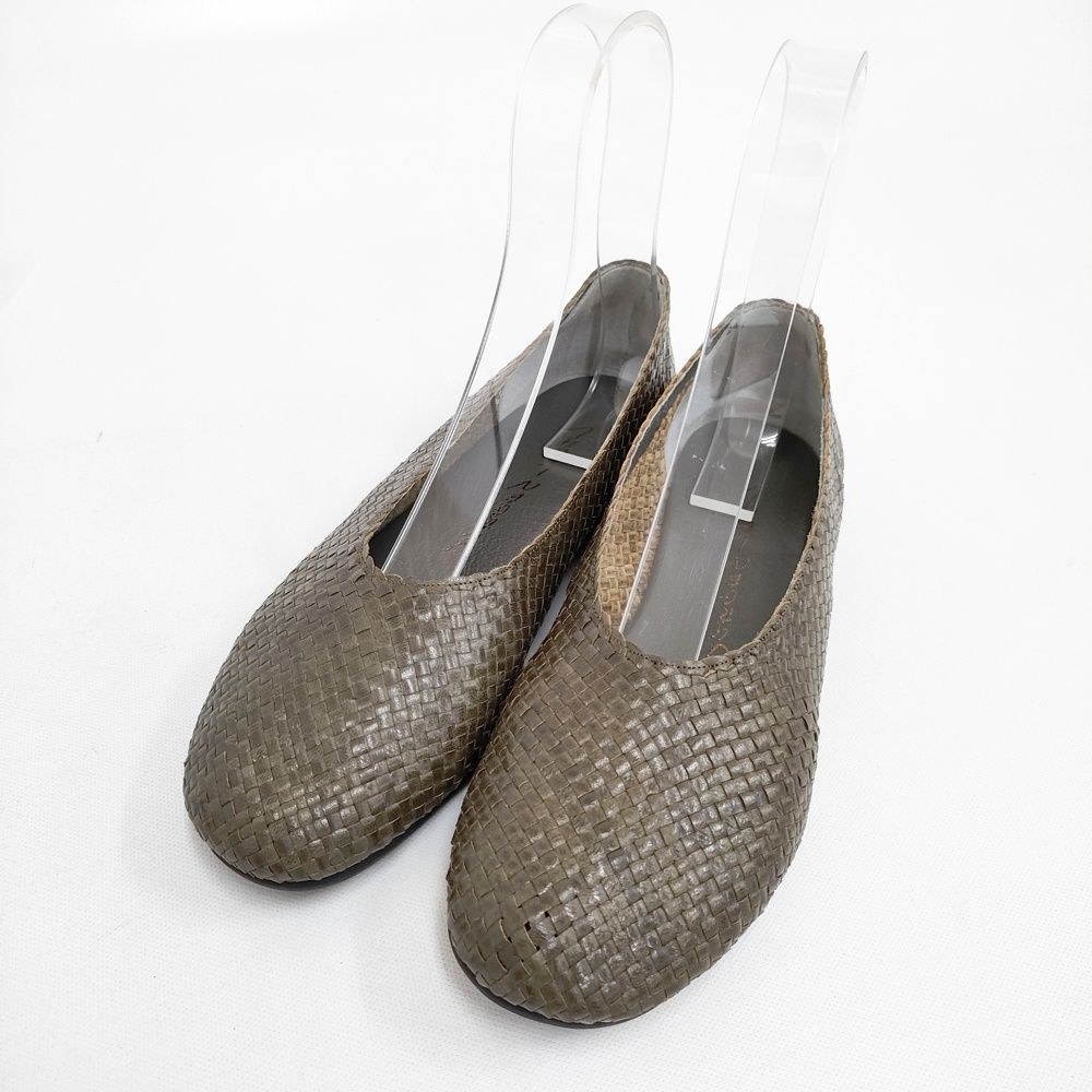 JURGEN LEHL メッシュ 24.5cm シューズ・靴 カーキ レディース