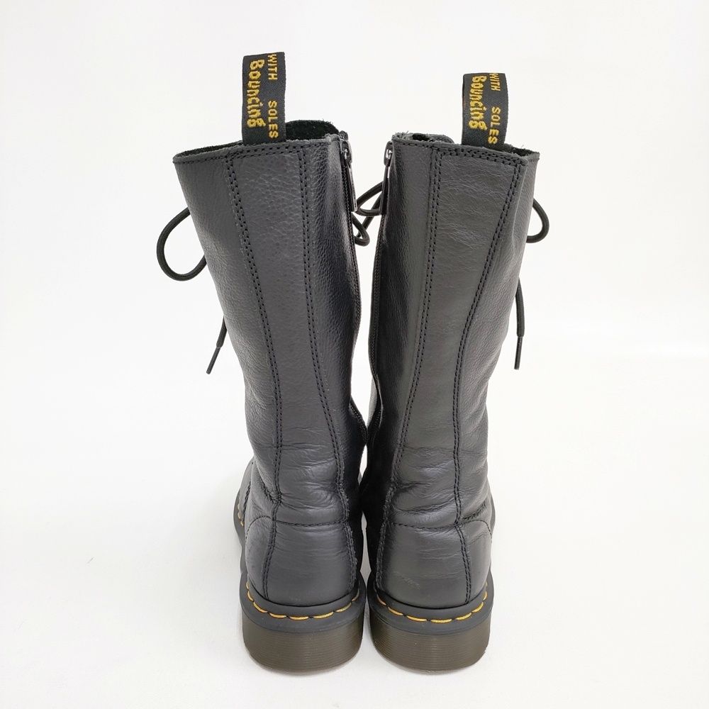 レアカラー！？ドクターマーチン　ブーツ　中古 Dr.Martens 14ホール UK5 レザー サイドジップ ロング ブーツ ブラック