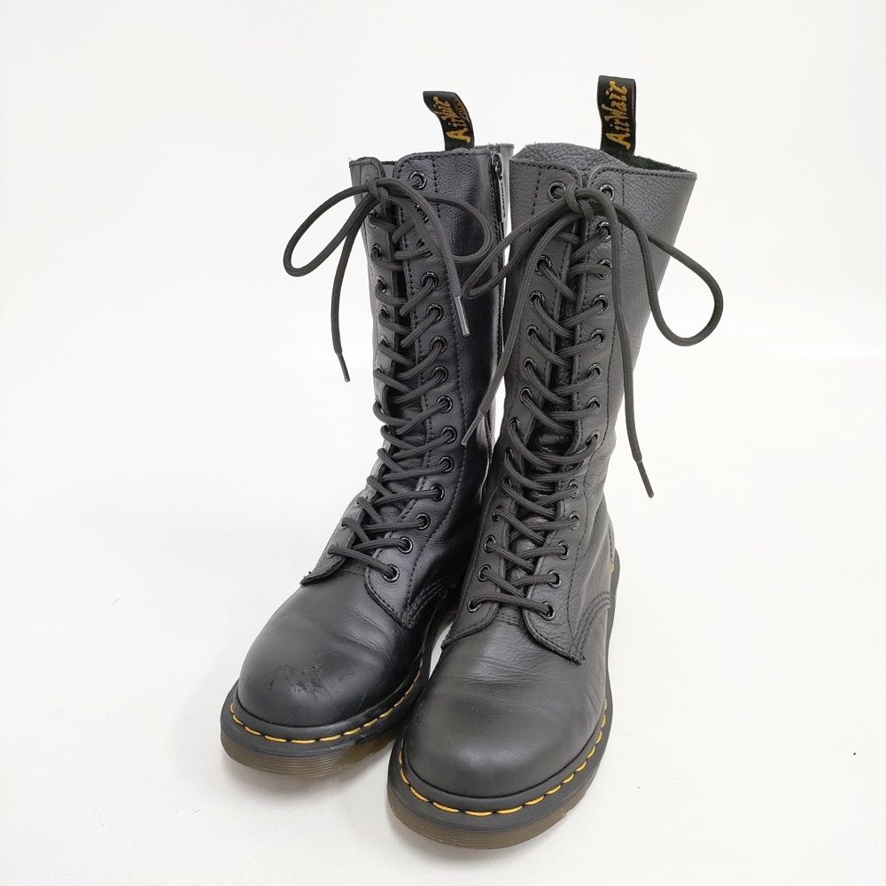 Dr.Martens 14ホール UK5 レザー サイドジップ ロング ブーツ Dr.Martens 14ホール UK5 レザー サイドジップ ロング ブーツ