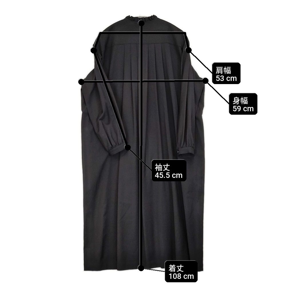 GRANDMA MAMA DAUGHTER 新品 レーヨンウールフリルネックピンタック