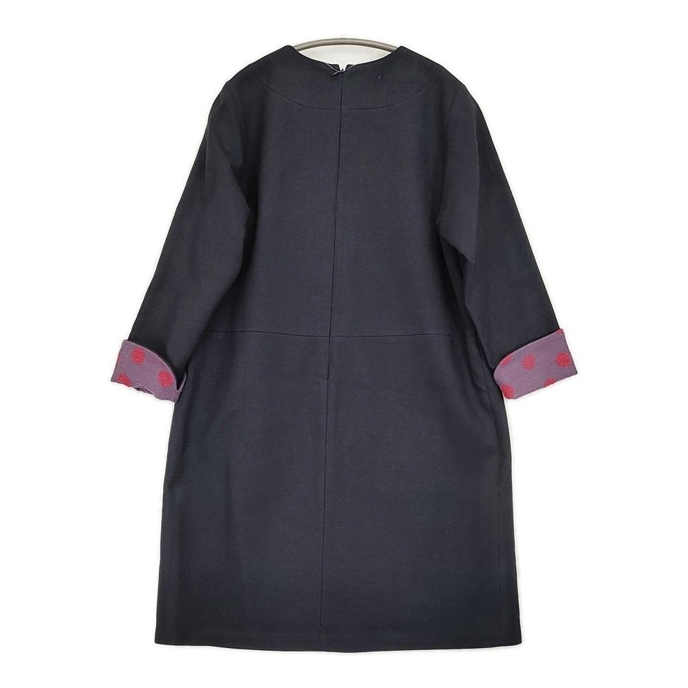中川政七商店 遊 セミフォーマル ウール混 ワンピース ネイビー  