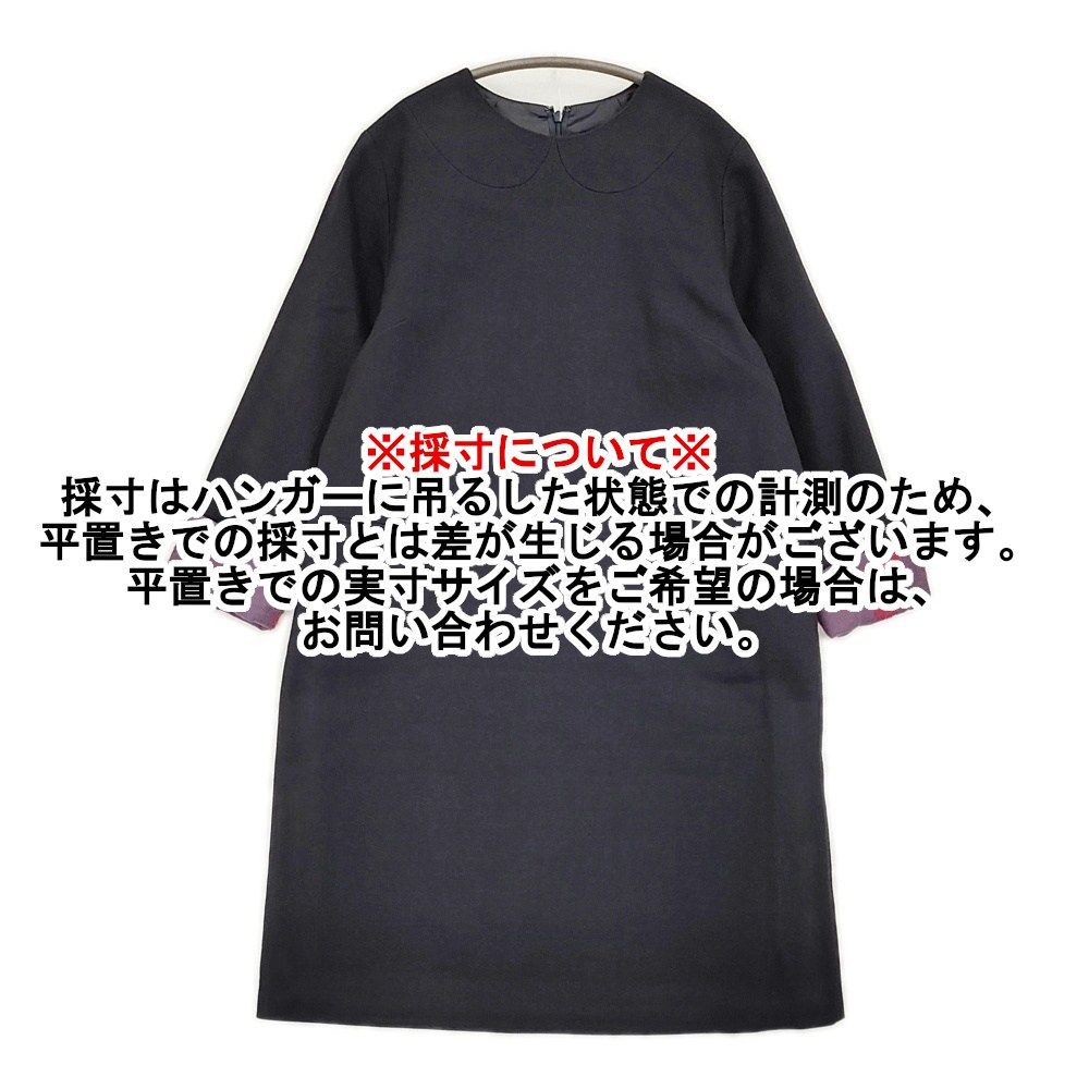 中川政七商店 遊 セミフォーマル ウール混 ワンピース ネイビー  