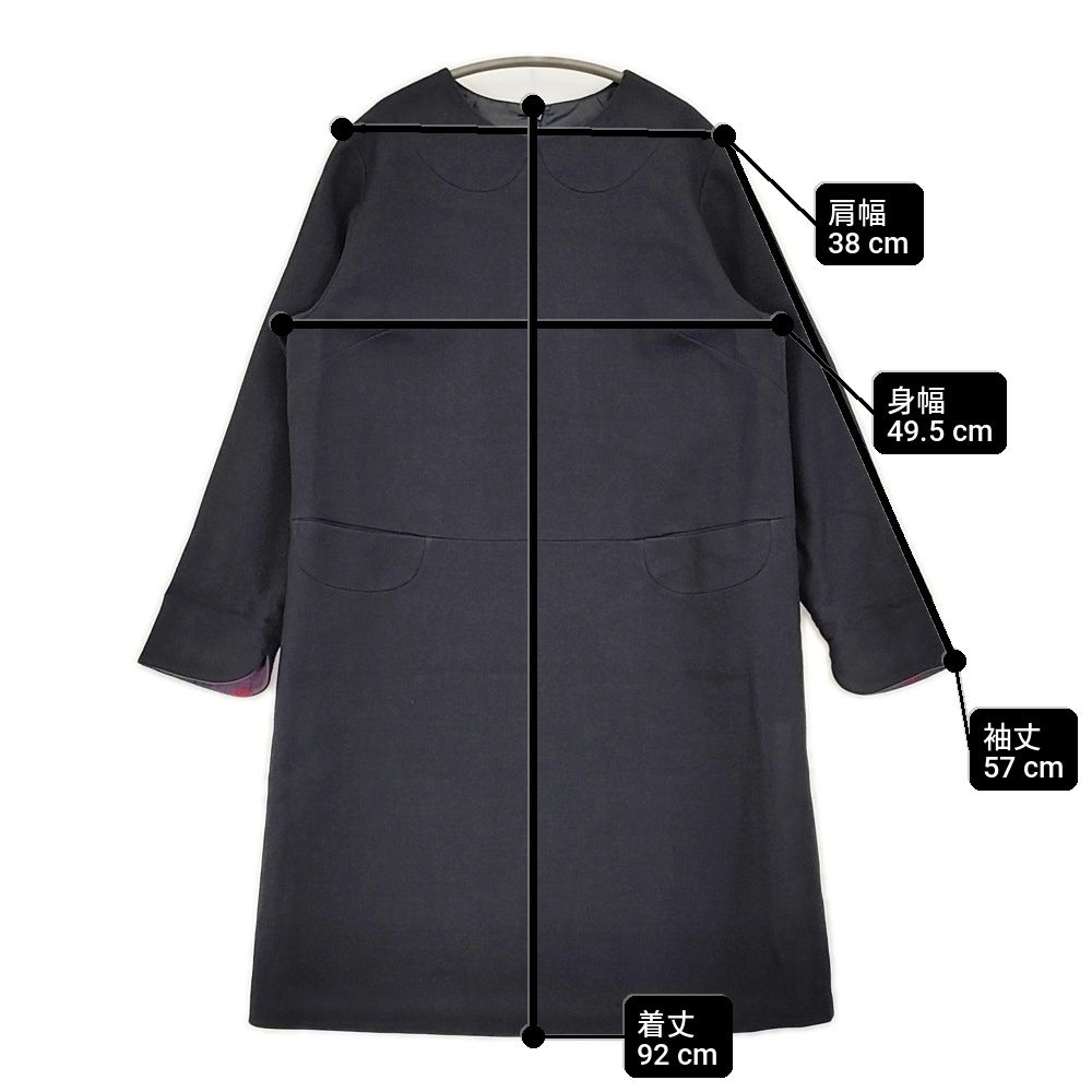 中川政七商店 遊 セミフォーマル ウール混 ワンピース ネイビー  