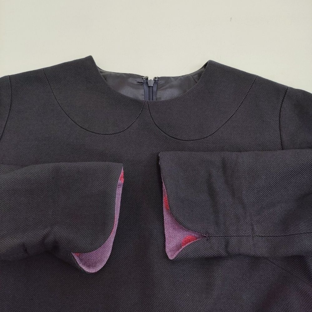 中川政七商店 遊 セミフォーマル ウール混 ワンピース ネイビー  