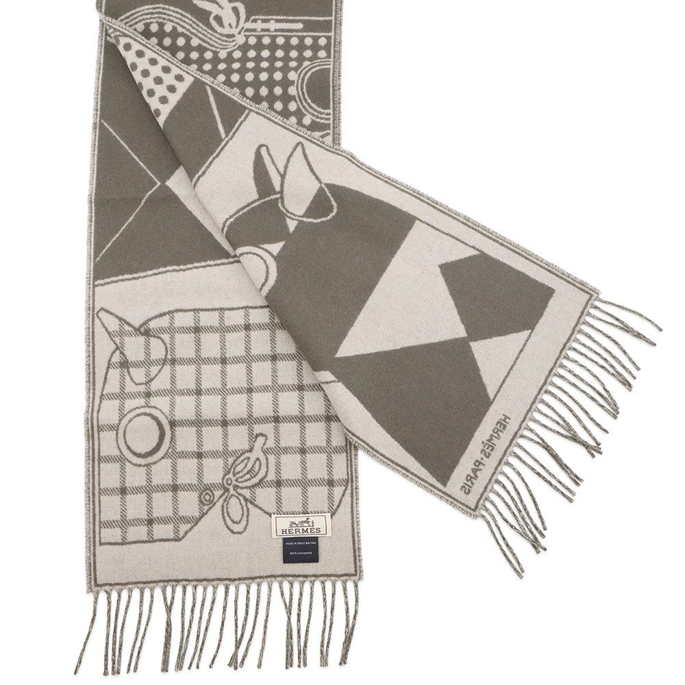 エルメス マフラー カマイユ・ジャカード カシミア HERMES ストール