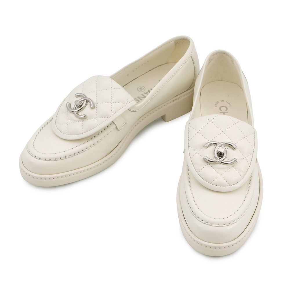 シャネル ローファー マトラッセ CCターンロック ラムスキン