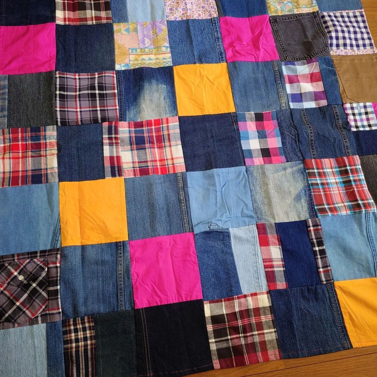 デニム生地 ビーズクッション 2つセット ソファー パッチワーク 楽天