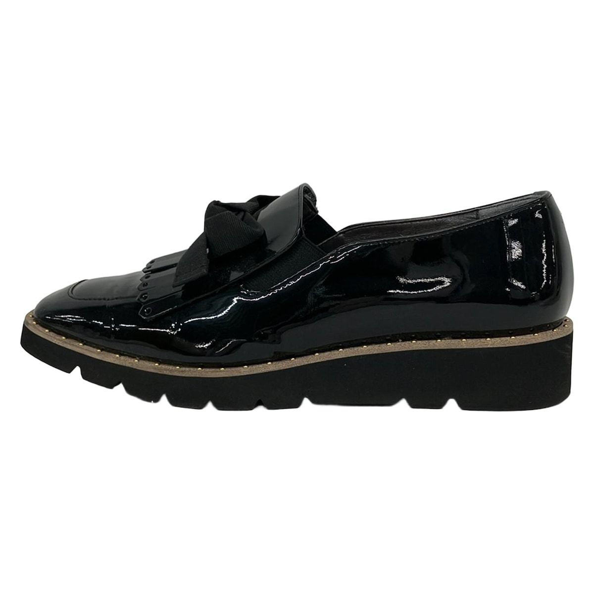 DIANA(ダイアナ) ローファー 24 レディース - 黒 スタッズ/リボン