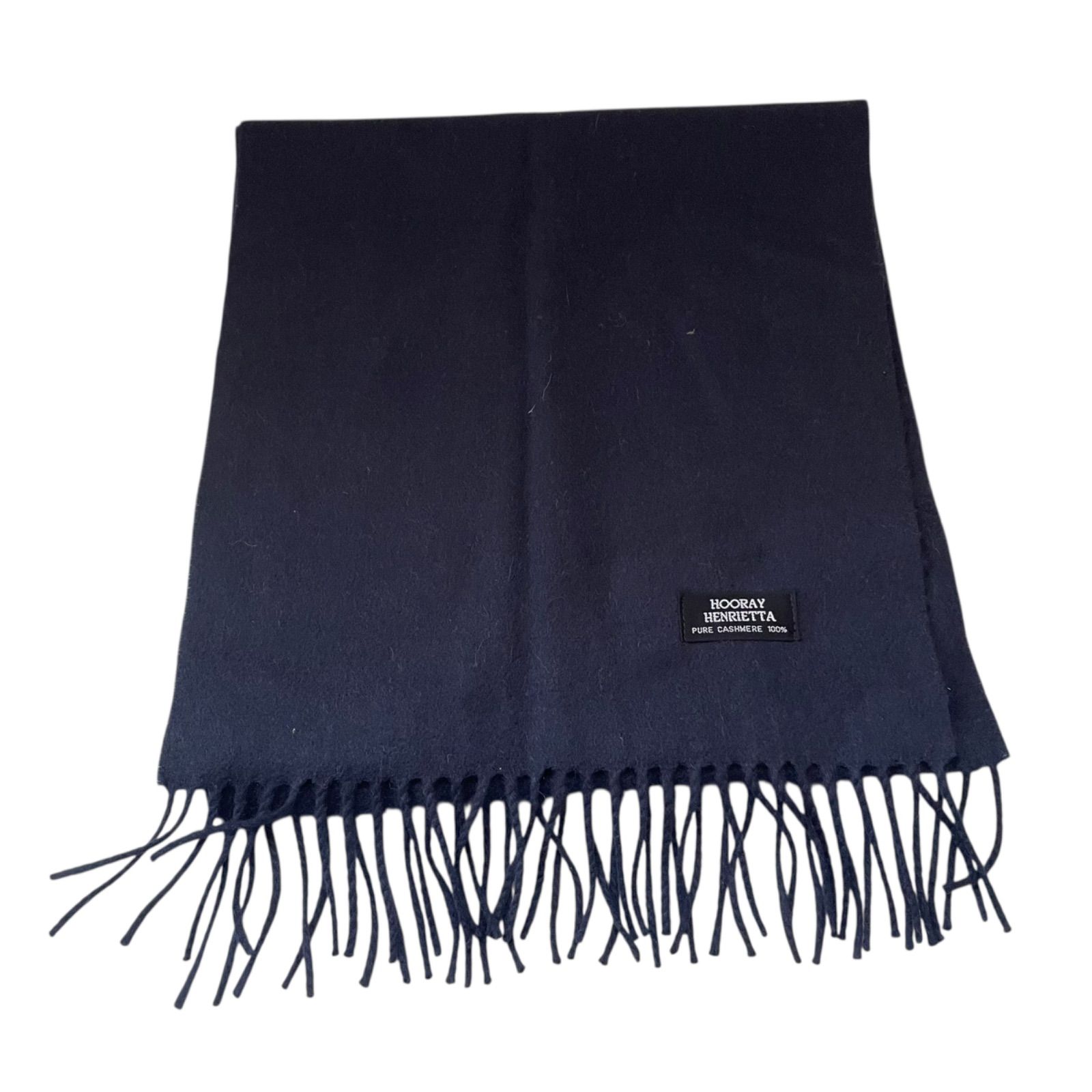DD125【美品】HOORAY HENRIETTA マフラー カシミヤ100% ネイビー