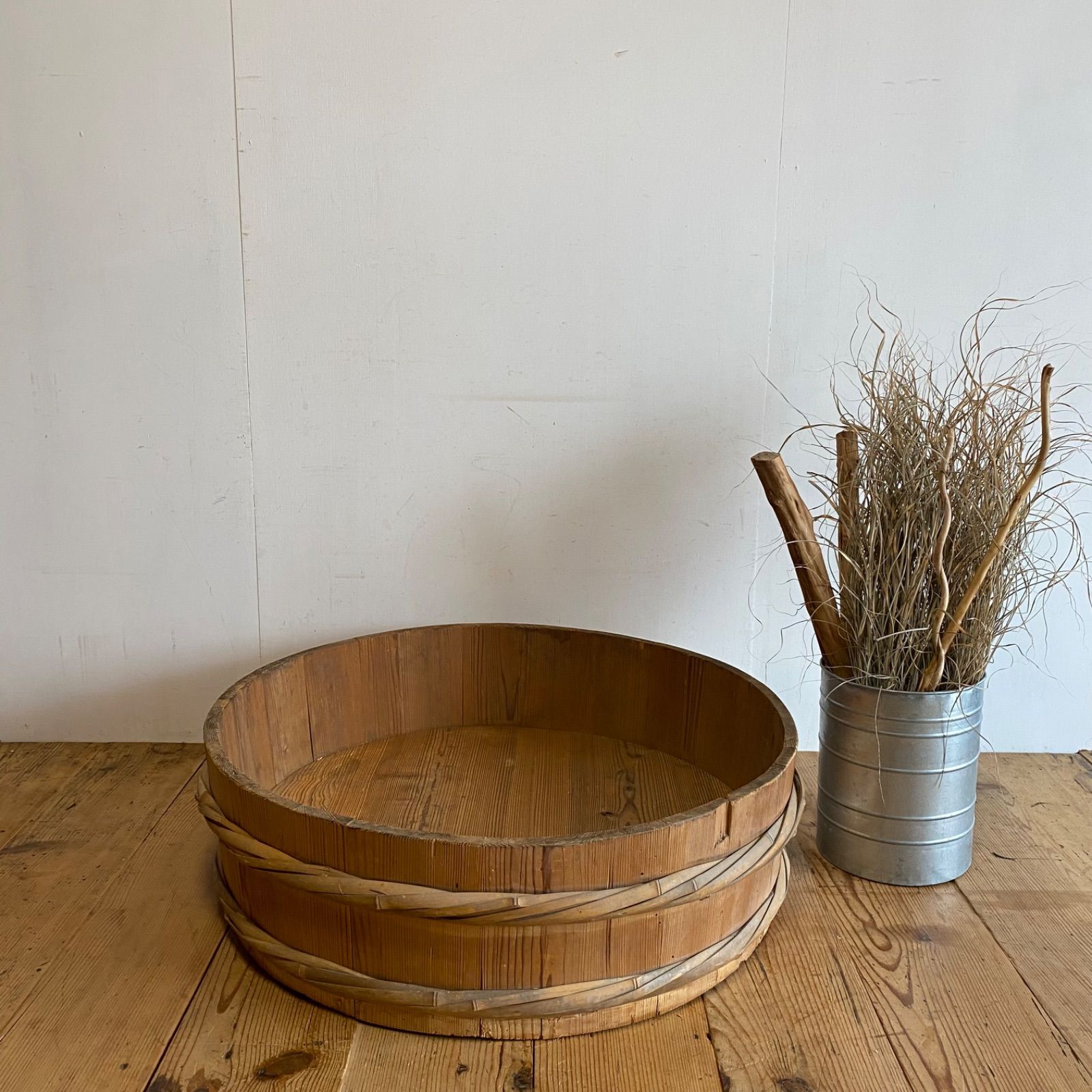 アンティーク 木製 大型 盥 木桶 古道具 古民具 ガーデニング 昭和