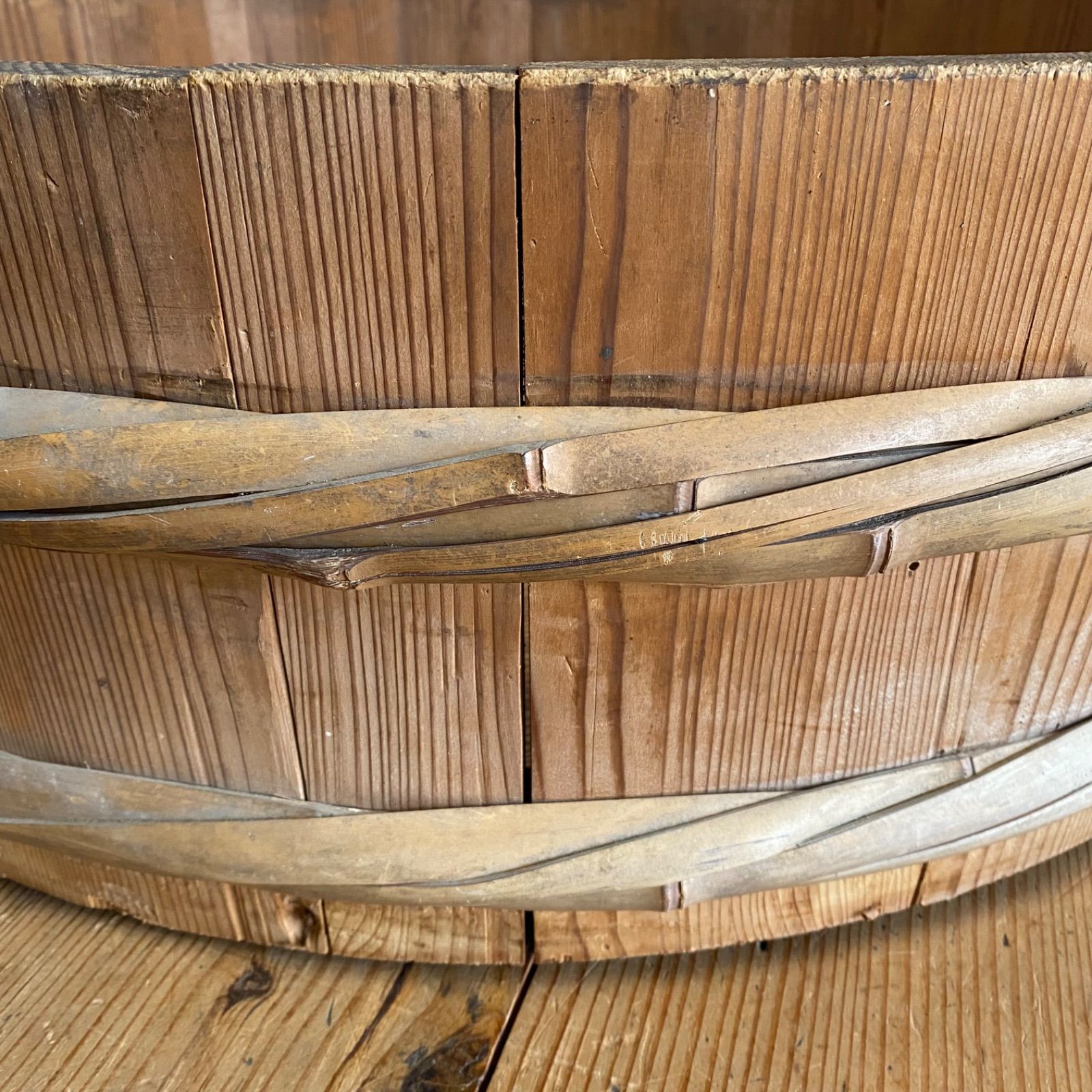 アンティーク 木製 大型 盥 木桶 古道具 古民具 ガーデニング 昭和