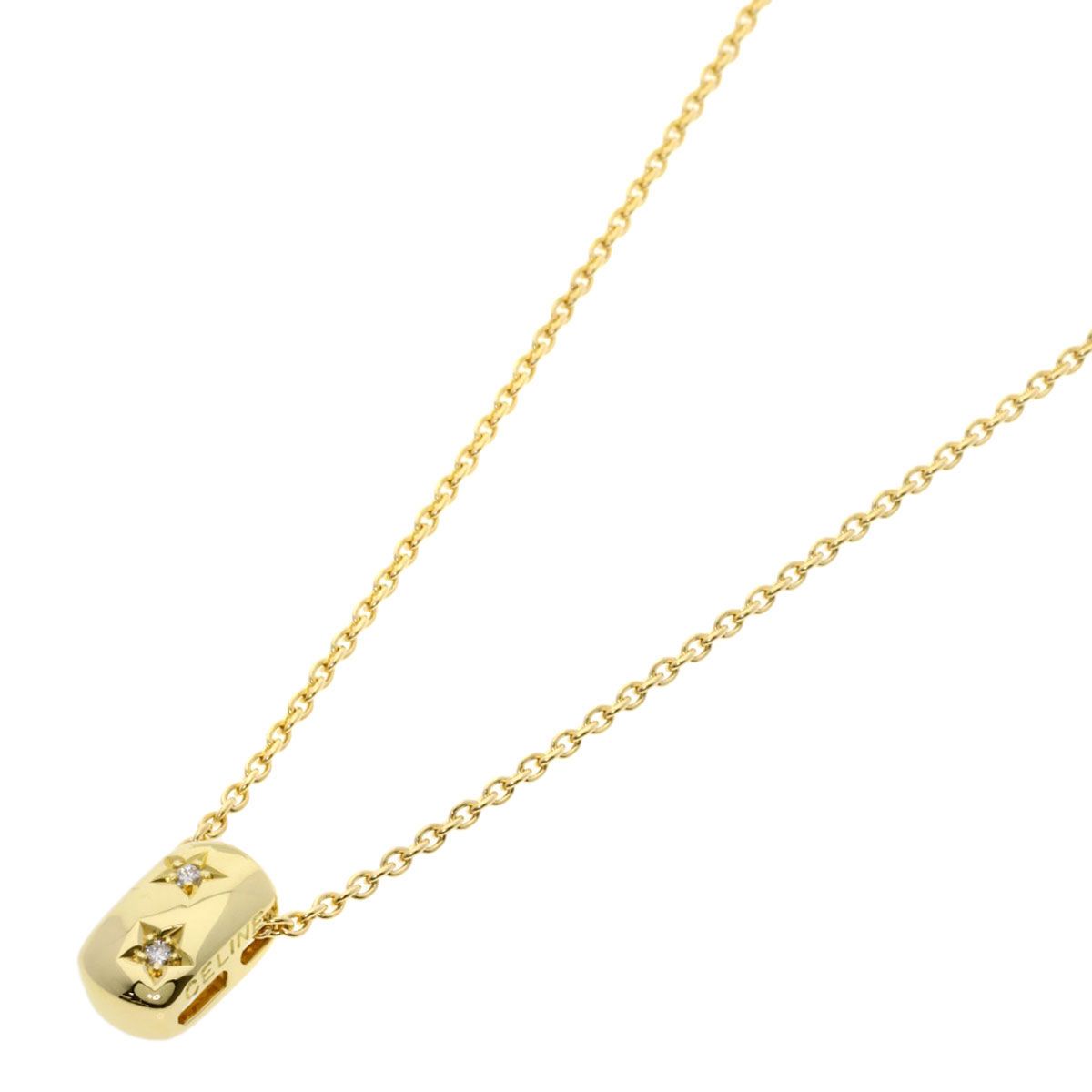 CELINE セリーヌ 2P ダイヤモンド ネックレス K18YG レディース [中古