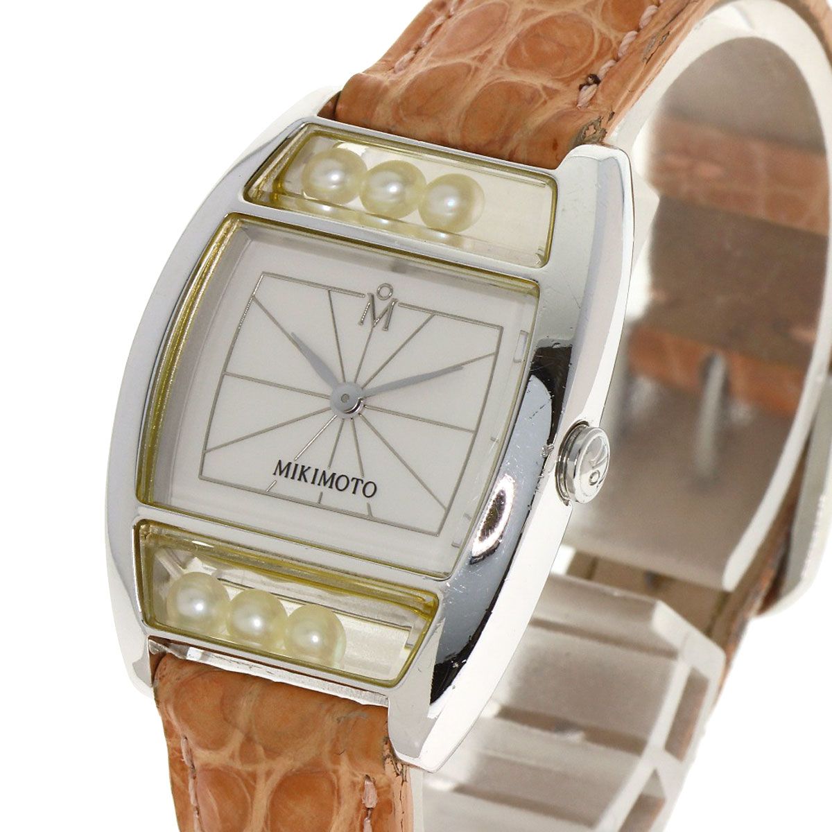 MIKIMOTO 腕時計(ミキモト) ベージュレザー ミキモト腕時計 パール レザーセット MIKIMOTO ミキモト 腕時計 パール