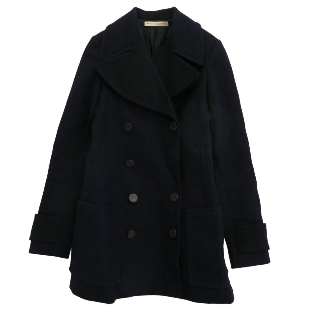 BALENCIAGA バレンシアガ 328030-TDJB2 ダブル ピーコート ブラック系