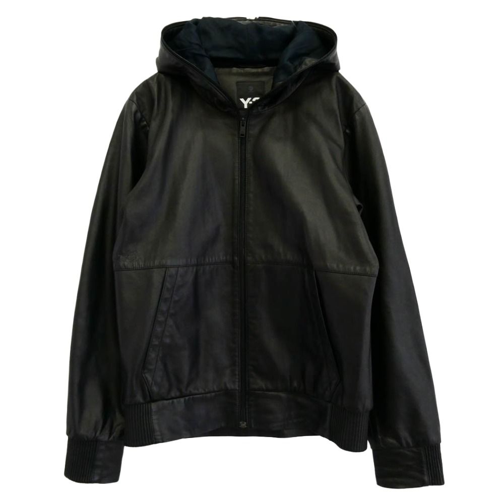 美品 ワイスリー ヨウジヤマモト 定価12万 レザージャケットフード パーカー Y-3 ワイスリー ヨウジヤマモト 定価12万 レザージャケットフード