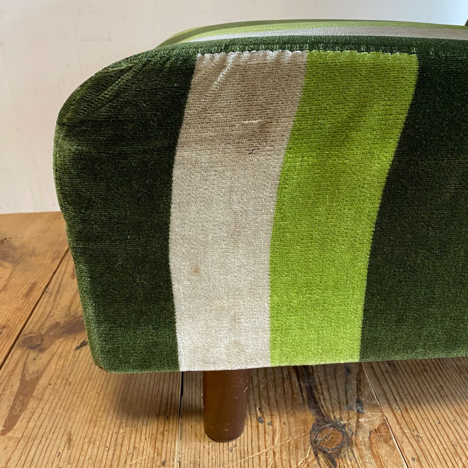 昭和レトロ ストライプ柄モケットソファ ミッドセンチュリー レトロ