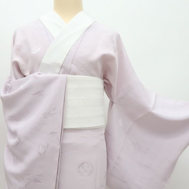 百華❀Y4415◇新品 袷 正絹 仕付け糸・半襟付 手縫い仕立て 折り鶴