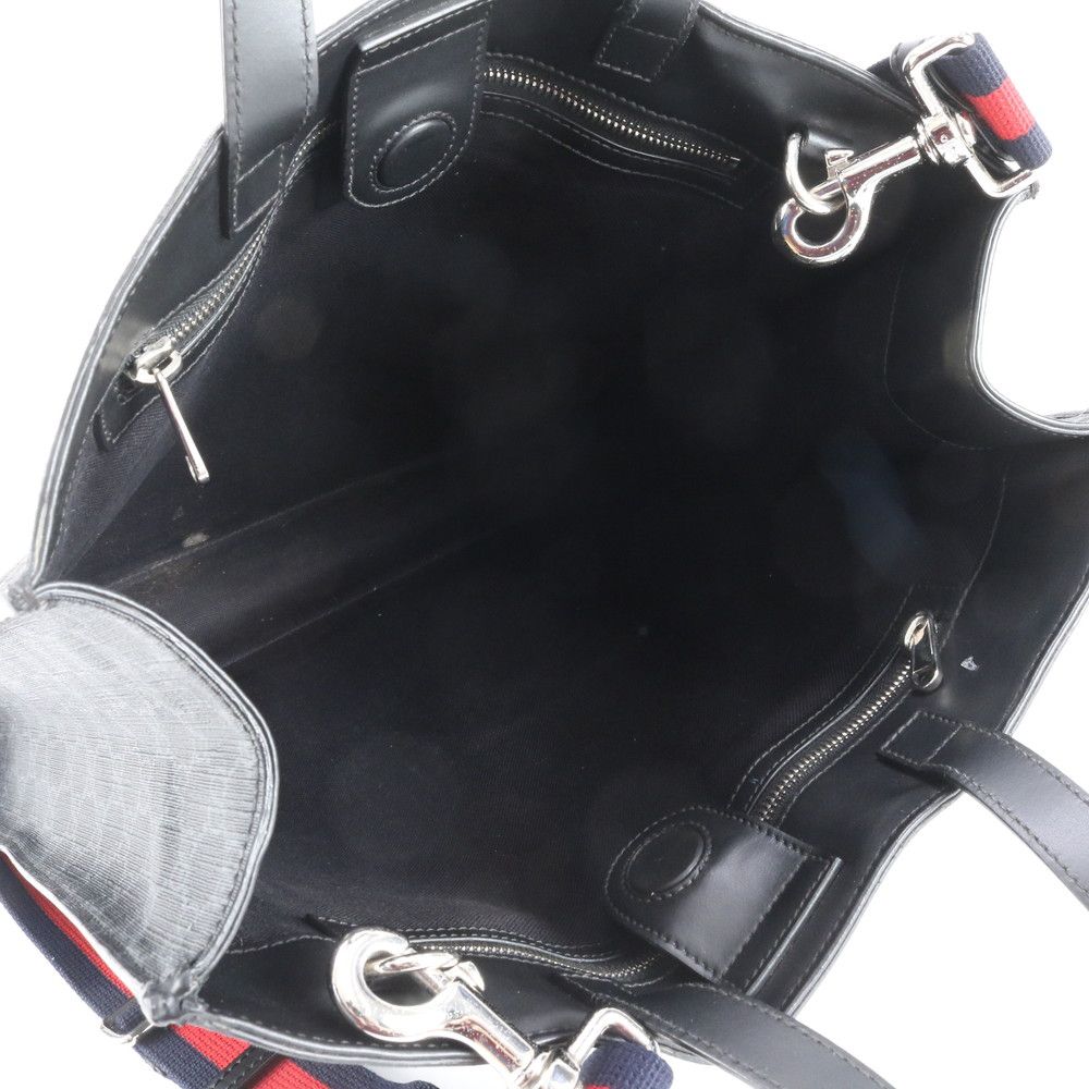 極美品 グッチ GG スプリーム 495559 レザー 2WAY トート バッグ 斜め