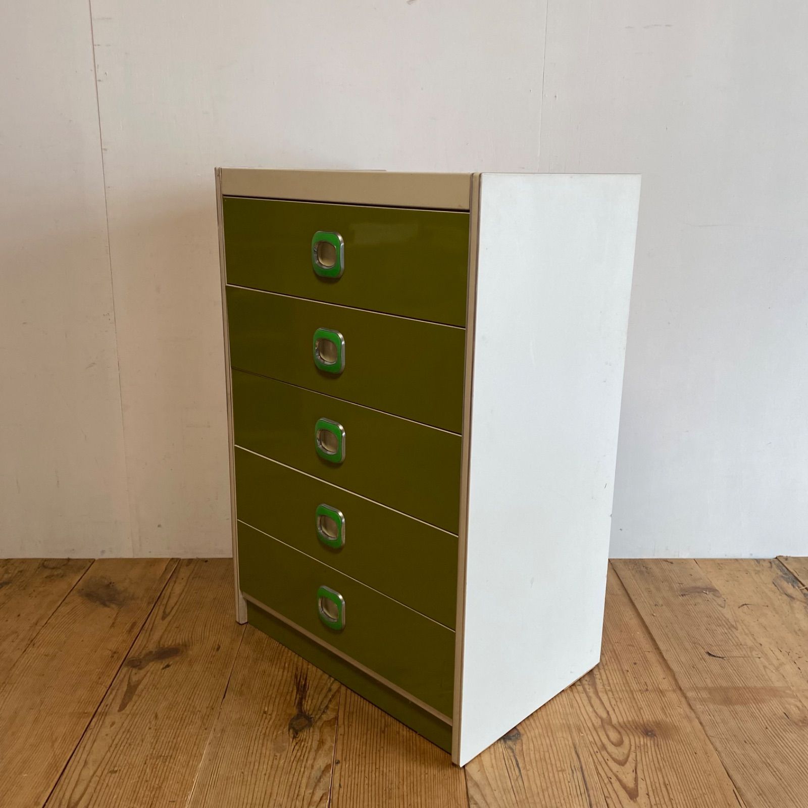 ヴィンテージ チェスト レトロポップ グリーン 棚 昭和レトロ y537