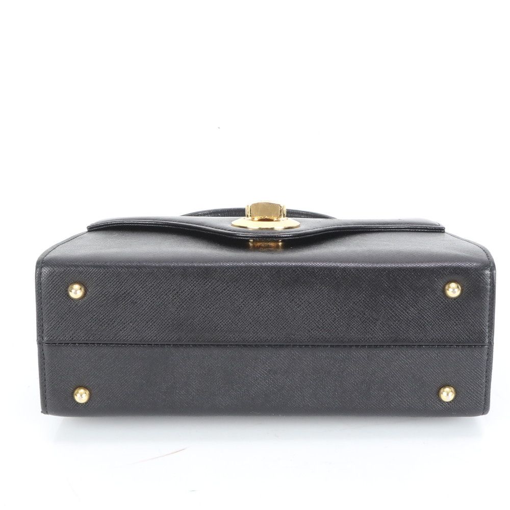 極美品 ヴィンテージ ジバンシー ターンロック レザー ハンドバッグ