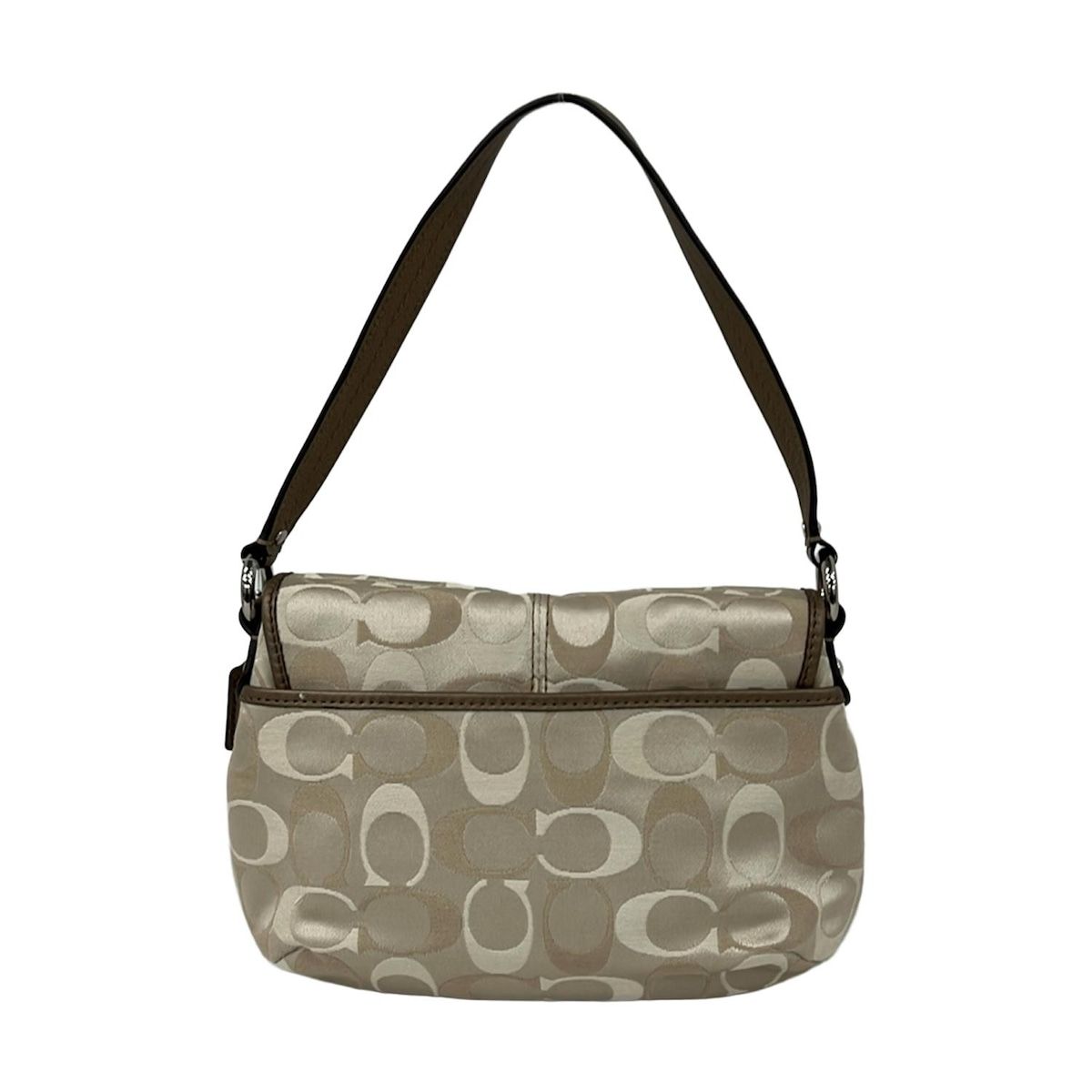 COACH(コーチ) ハンドバッグ シグネチャー柄 ベージュ×ブラウン COACH(コーチ) ハンドバッグ シグネチャー柄 ベージュ×ブラウン