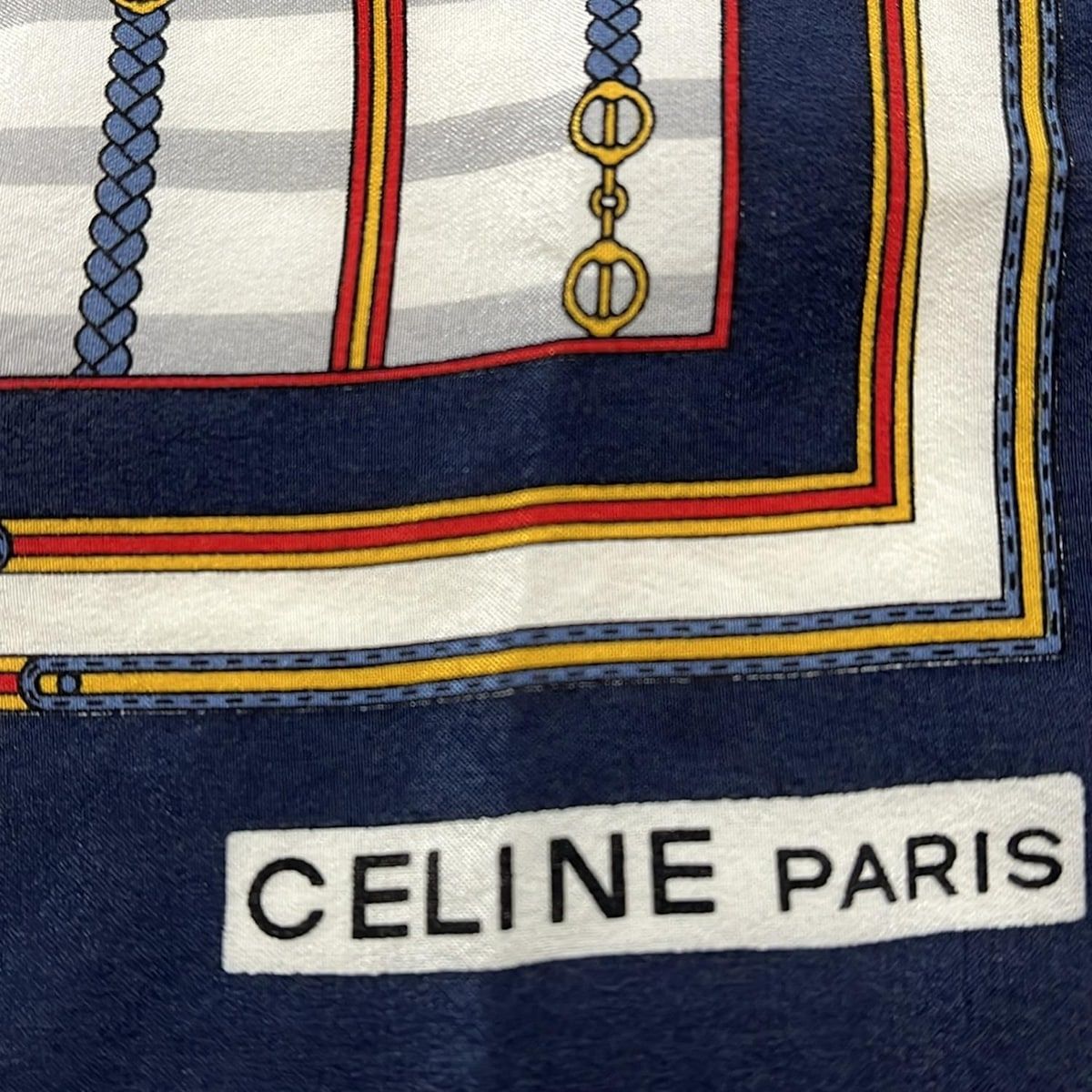 CELINE(セリーヌ) スカーフ新品同様 - ダークネイビー×白×マルチ