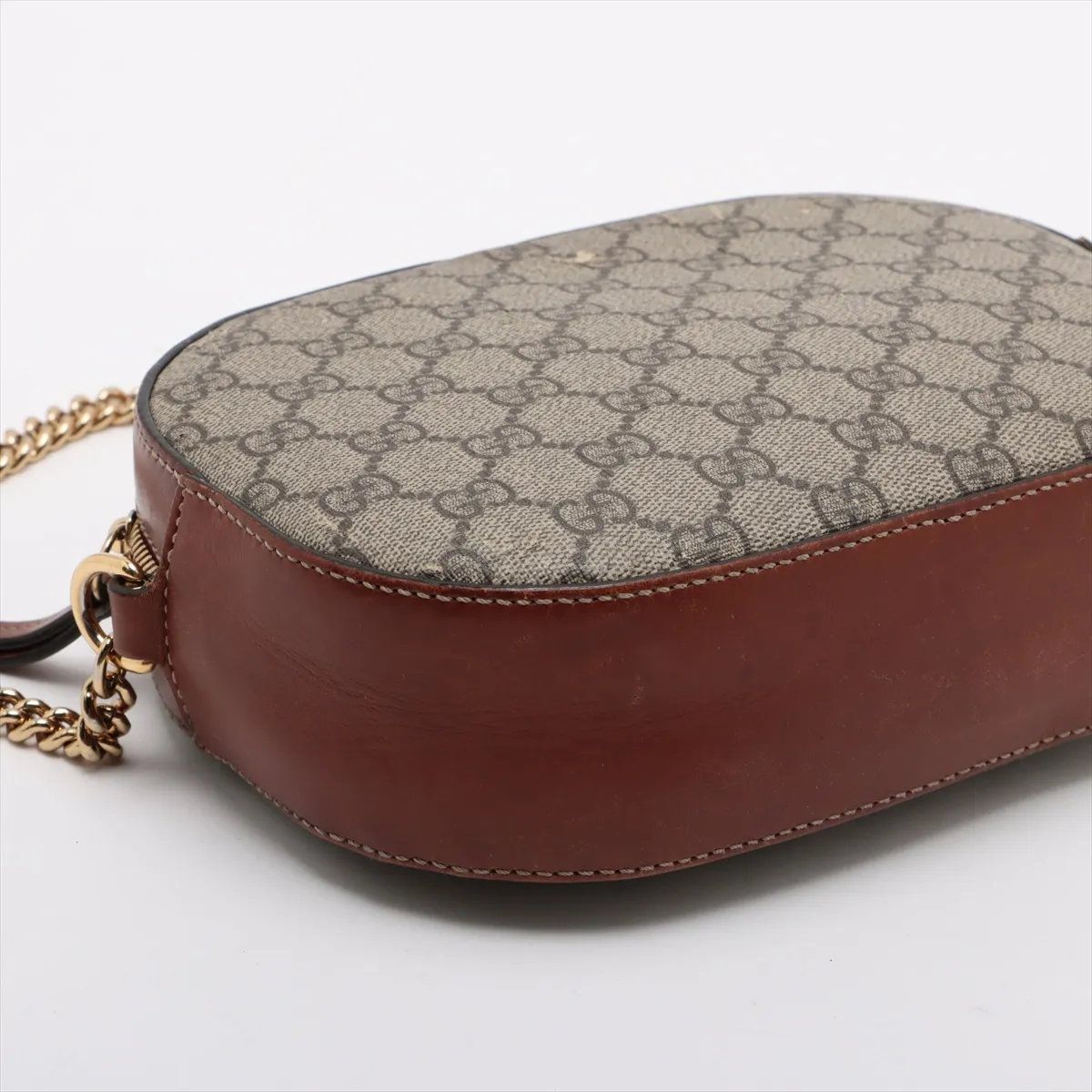 美品 グッチ GGスプリーム 409535 レザー チェーン ショルダーバッグ