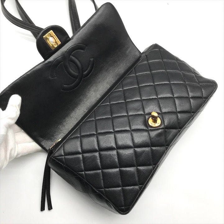 良品 CHANEL シャネル ココマーク ターンロック マトラッセ ラムスキン